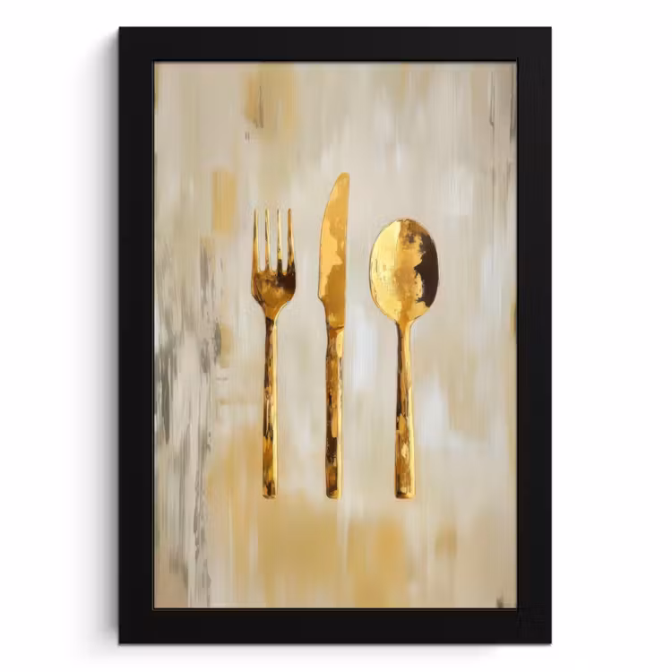 Bilder mit Rahme - Farbe - Gold - Besteck — 1