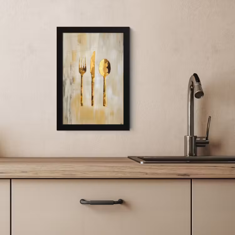 Bilder mit Rahme - Farbe - Gold - Besteck — 3