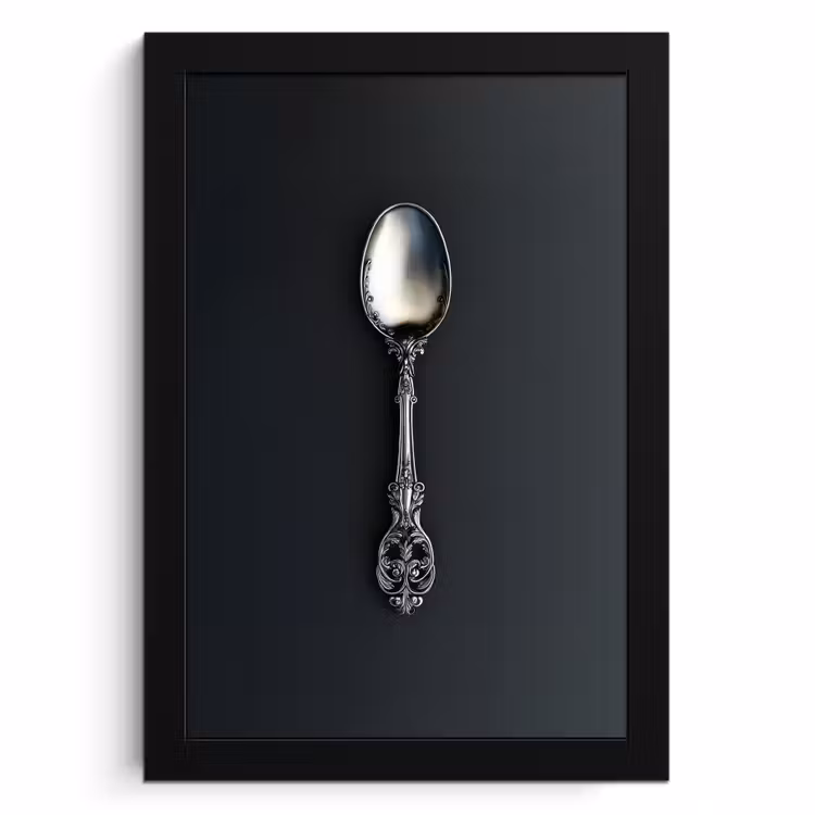 Bilder mit Rahme - Löffel - Silber - Metall — 1
