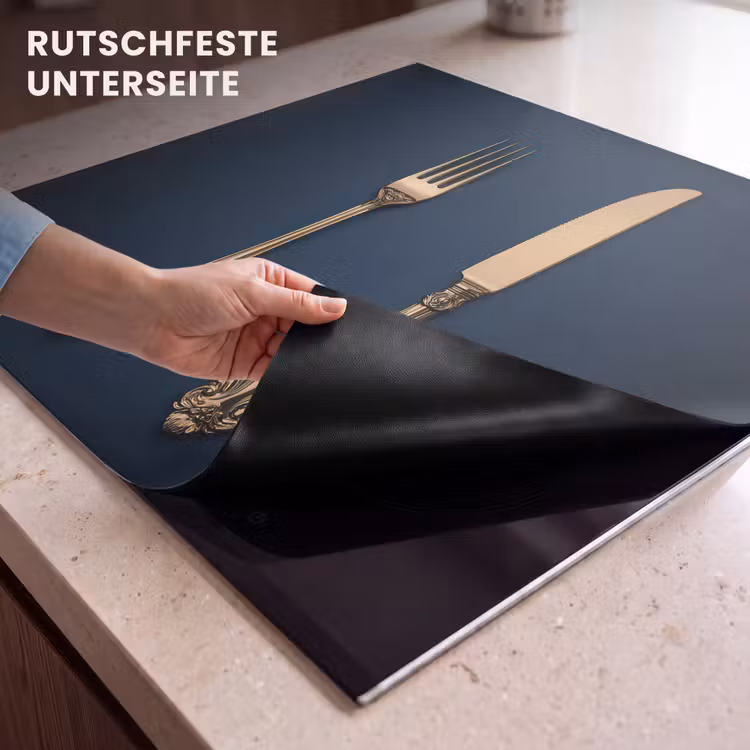 Herdabdeckplatte - Besteck - Dunkelblau - Gold — 6