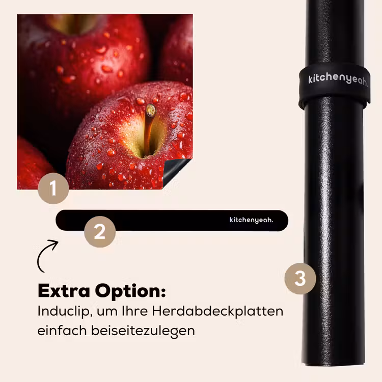 Herdabdeckplatte - Rot - Äpfel - Obst — 8