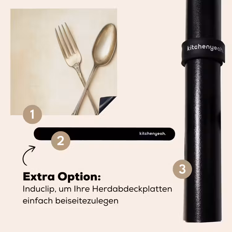 Herdabdeckplatte - Beige - Vintage - Besteck — 8