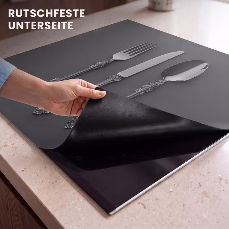 Herdabdeckplatte - Besteck - Schwarz — 6