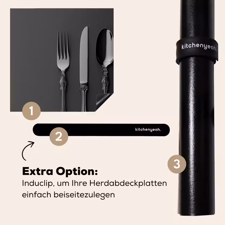 Herdabdeckplatte - Besteck - Schwarz — 8