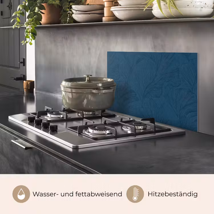 Spritzschutz Küche - Abstrakt - Muster - Dunkelblau - Elegant — 2