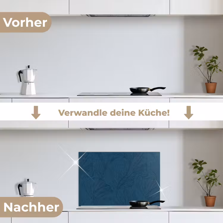 Spritzschutz Küche - Abstrakt - Muster - Dunkelblau - Elegant — 7