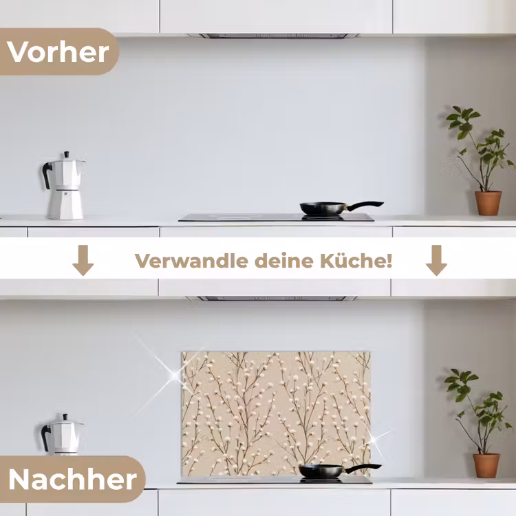 Spritzschutz Küche - Baumwolle - Natur - Taupe — 7