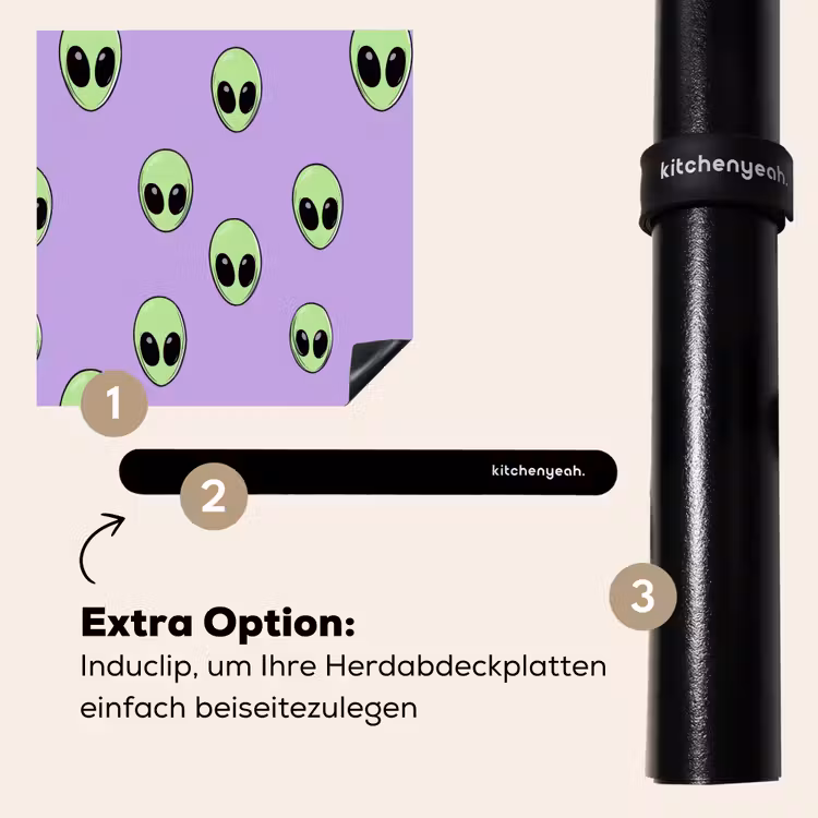 Herdabdeckplatte - Alien - Retro - Flieder — 8