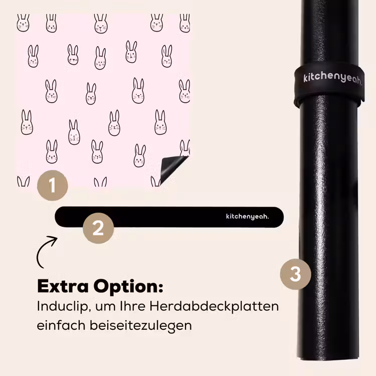 Herdabdeckplatte - Kaninchen - Minimalistisch - Rosa — 8