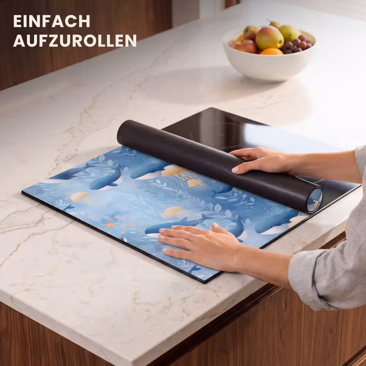 Herdabdeckplatte - Wale - Ozean - Blau — 7