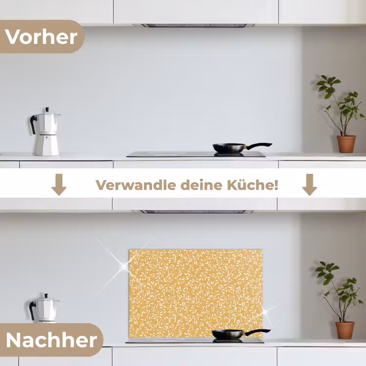 Spritzschutz Küche - Äste - Muster - Ocker — 7