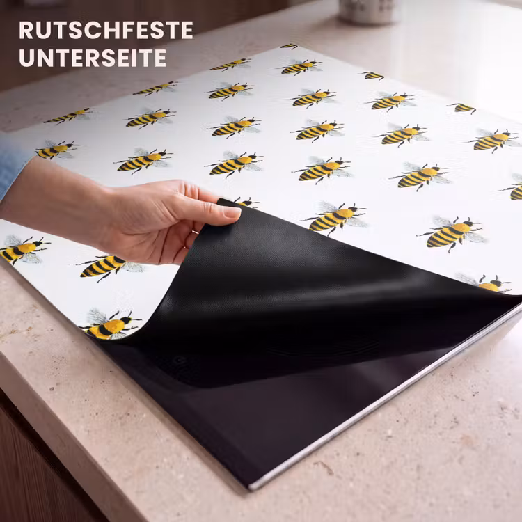 Herdabdeckplatte - Bienen - Zeitlos - Weiß — 6
