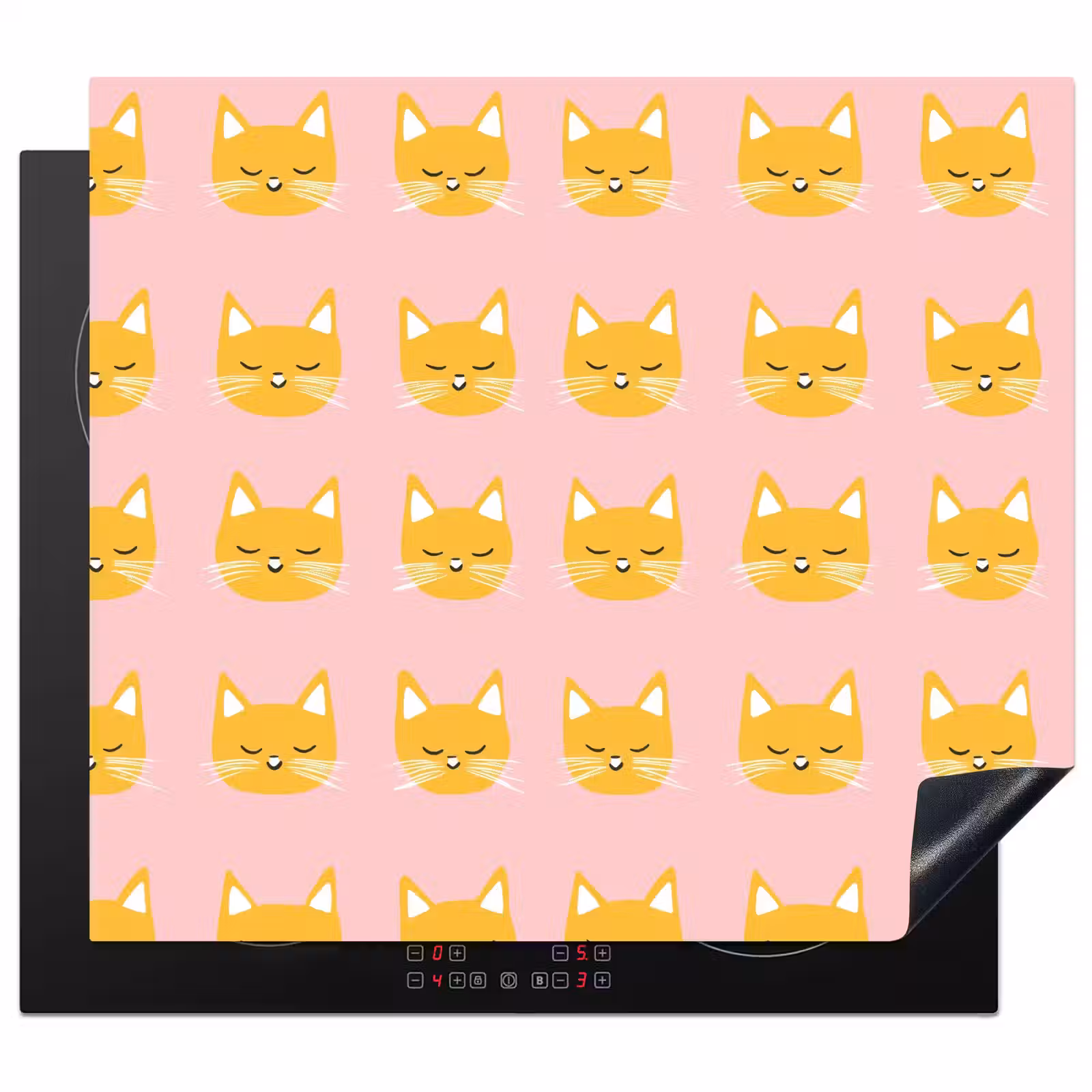 Herdabdeckplatte - Katzen - Muster - Rosa — 1