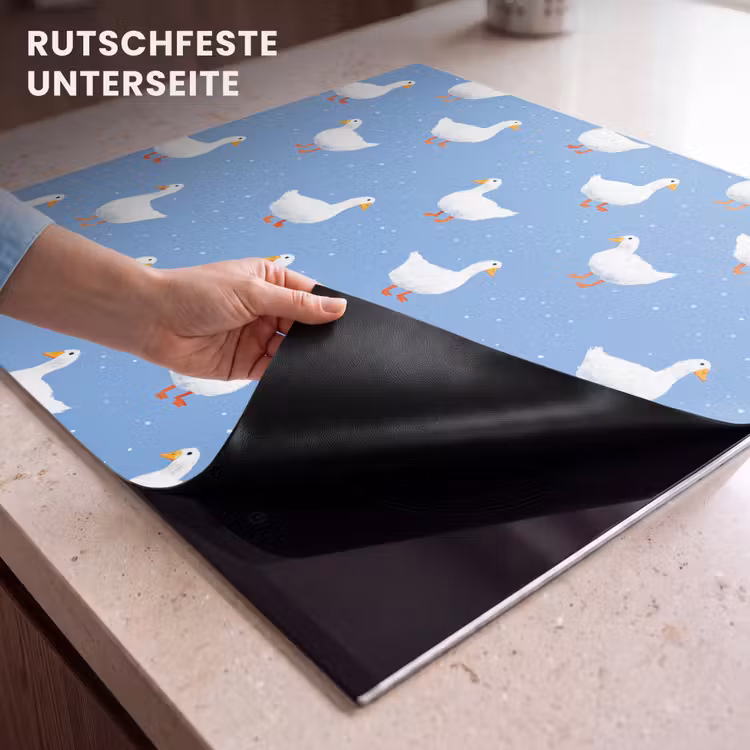 Herdabdeckplatte - Gänse - Elegant - Blau — 6