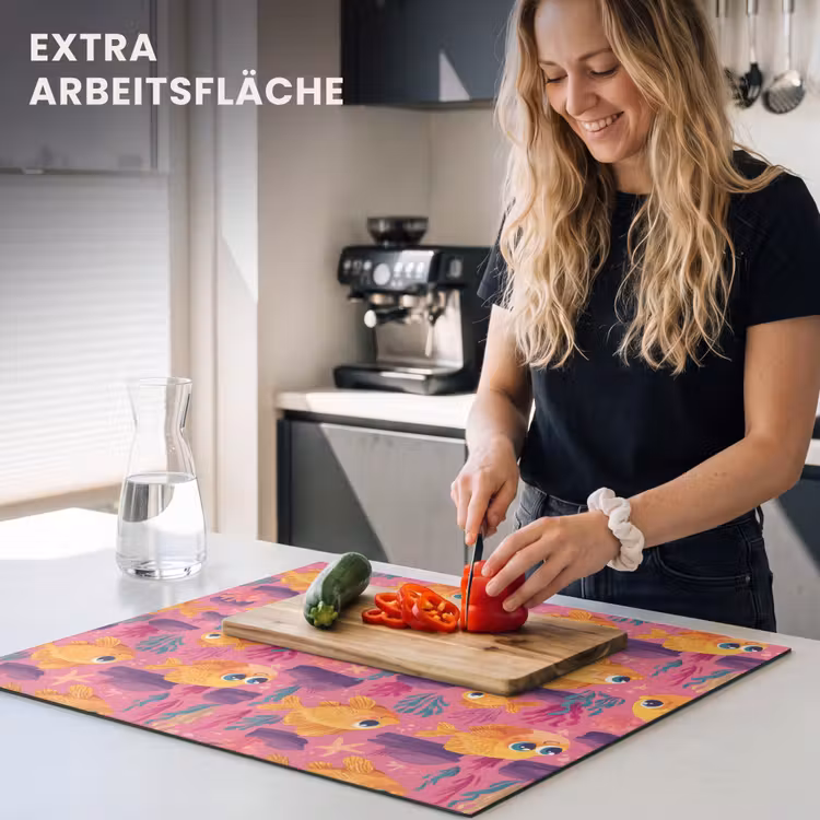 Herdabdeckplatte - Goldfisch - Koralle - Farbenfroh — 5