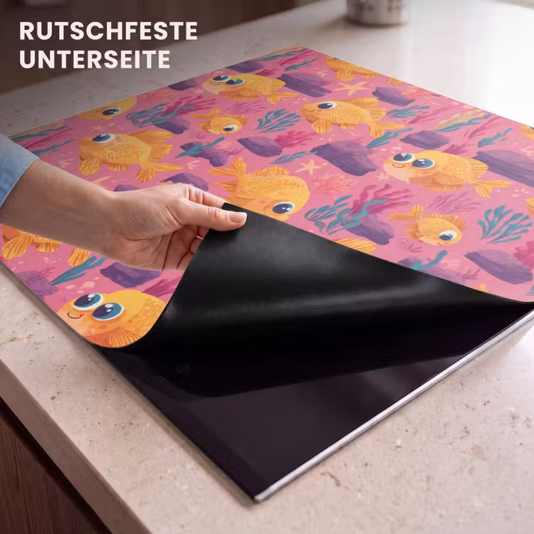 Herdabdeckplatte - Goldfisch - Koralle - Farbenfroh — 6