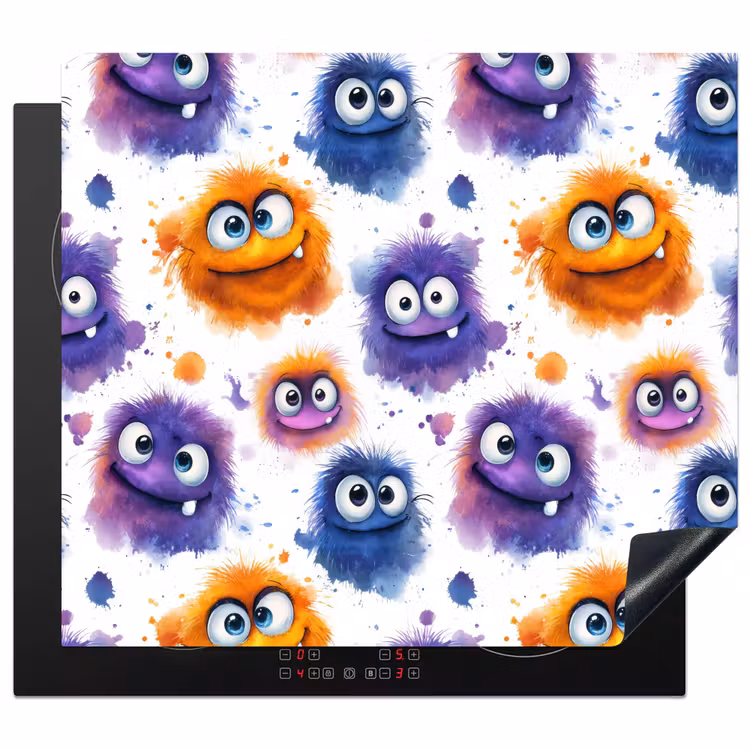 Herdabdeckplatte - Monster - Aquarell - Farbenfroh — 1
