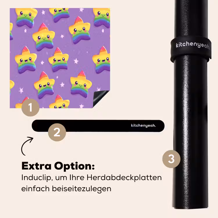 Herdabdeckplatte - Sterne - Regenbogen - Lila — 8