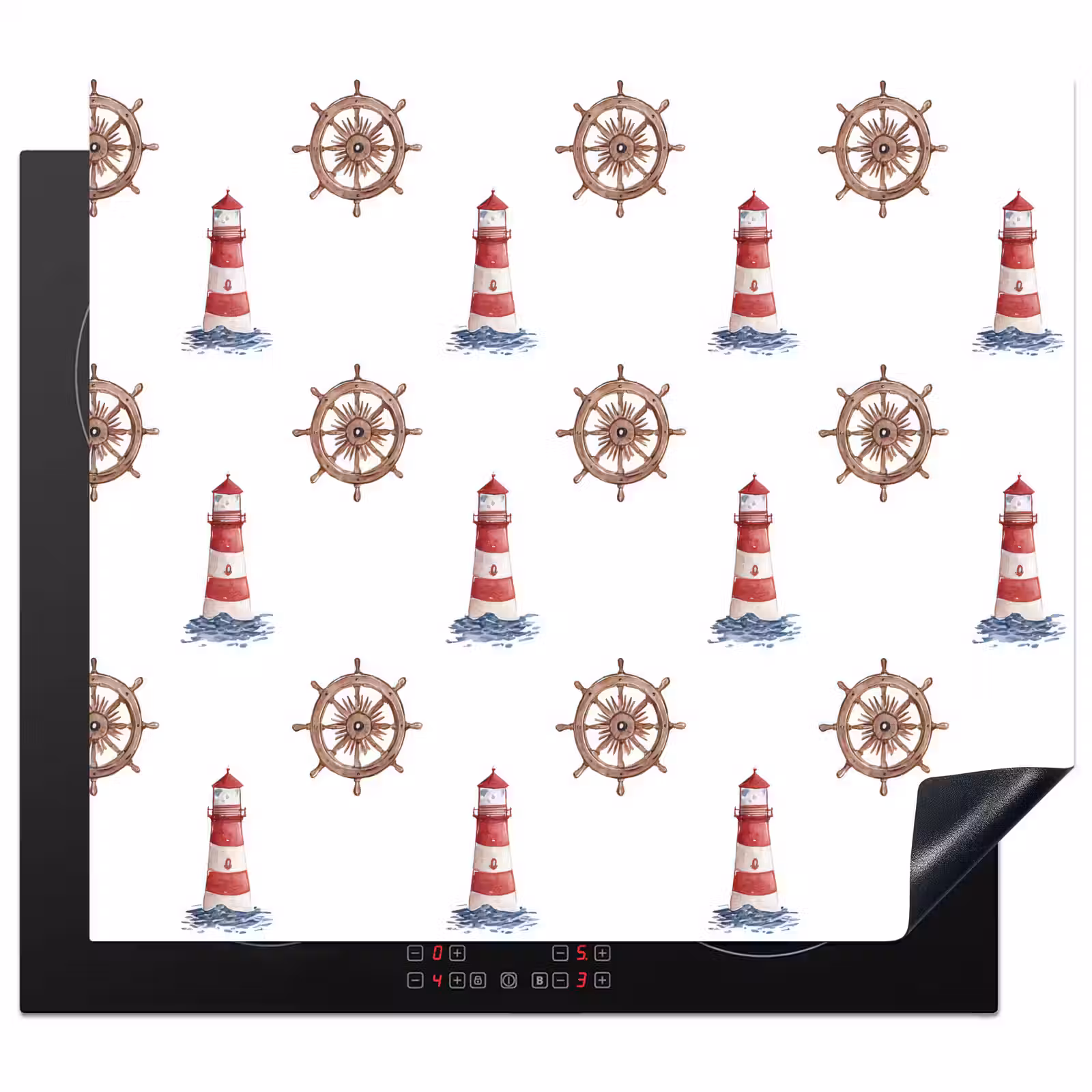 Herdabdeckplatte - Nautisch - Klassisch - Rot — 1