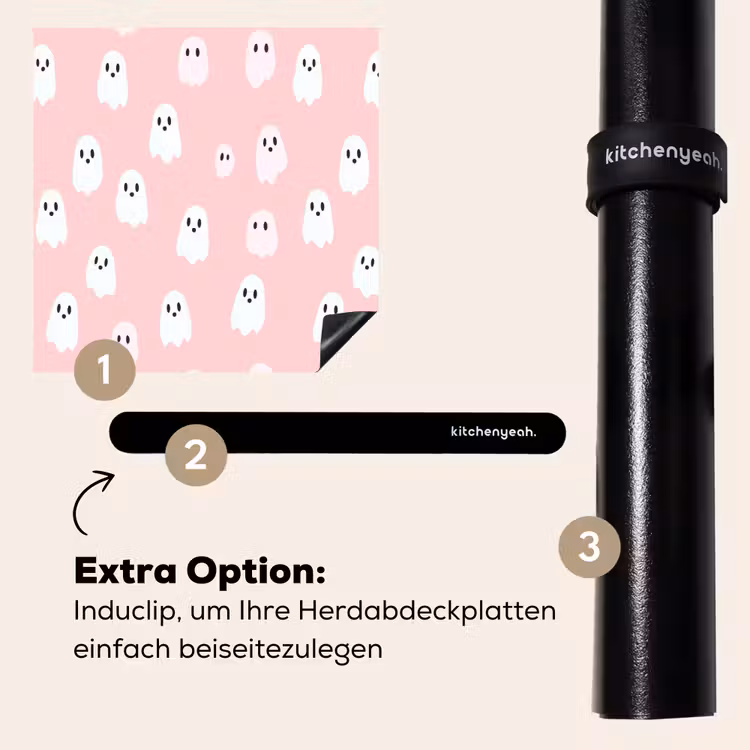 Herdabdeckplatte - Geister - Muster - Rosa — 8