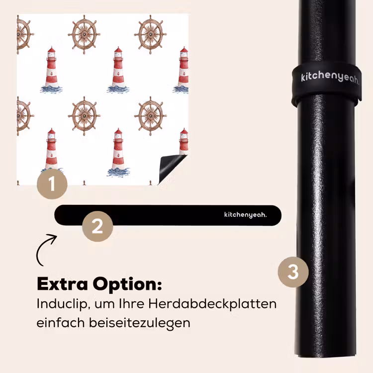 Herdabdeckplatte - Nautisch - Klassisch - Rot — 8