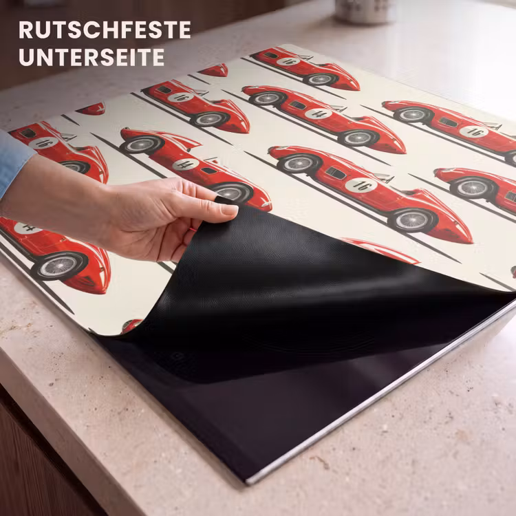 Herdabdeckplatte - Rennwagen - Retro - Rot — 6