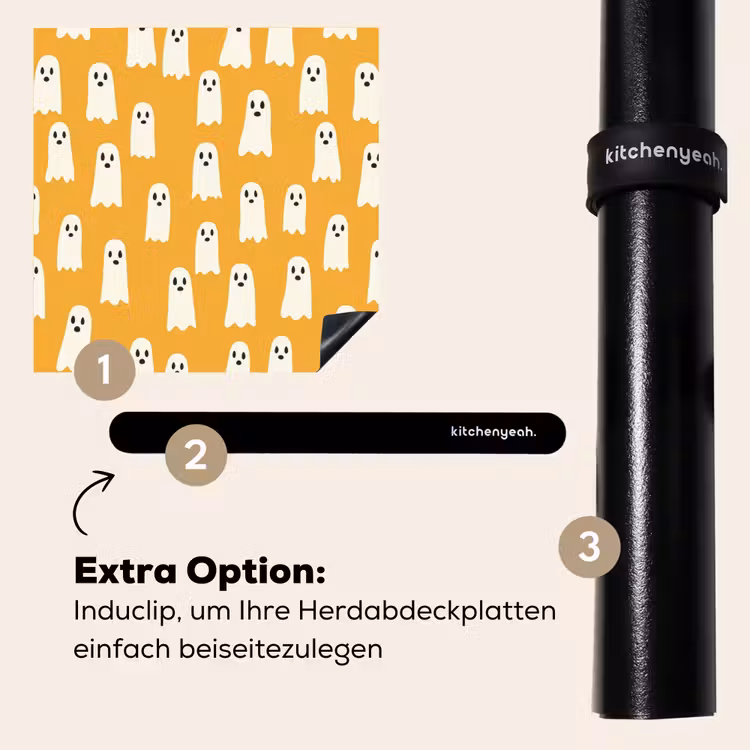 Herdabdeckplatte - Halloween - Gespenster - Ocker — 8
