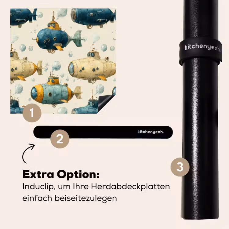 Herdabdeckplatte - Tauchboot - Fantasie - Farbenfroh — 8