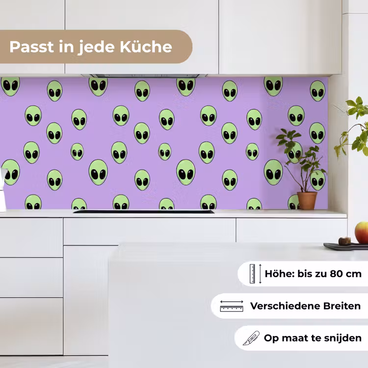Spritzschutz Küche - Alien - Retro - Flieder — 4