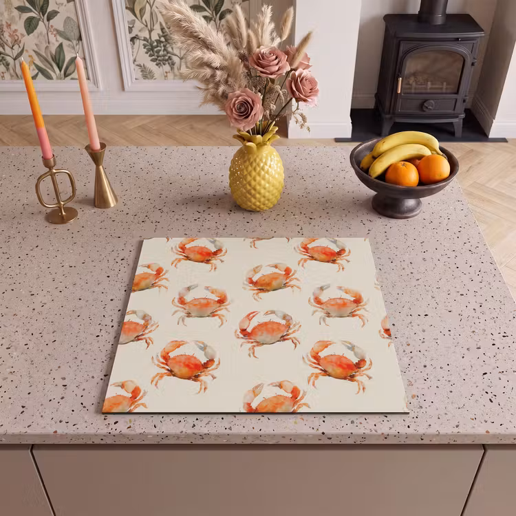 Herdabdeckplatte - Krabben - Muster - Orange — 3