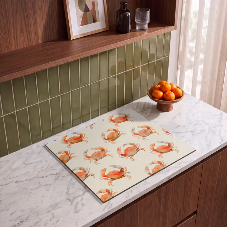Herdabdeckplatte - Krabben - Muster - Orange — 4