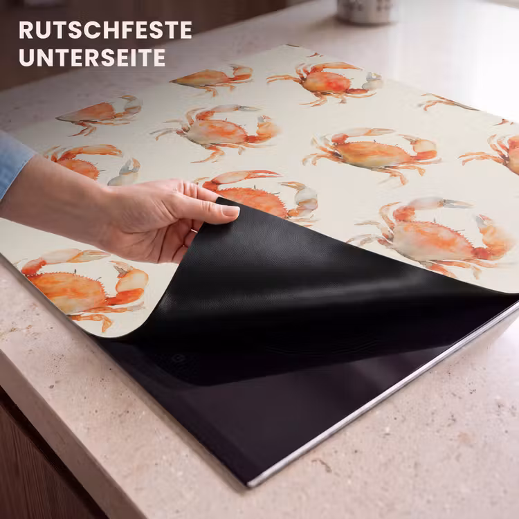 Herdabdeckplatte - Krabben - Muster - Orange — 6