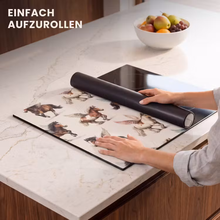 Herdabdeckplatte - Pferde - Flügel - Farbenfroh — 7
