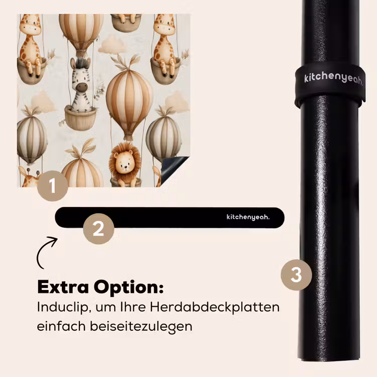 Herdabdeckplatte - Safari - Heißluftballons - Taupe — 8