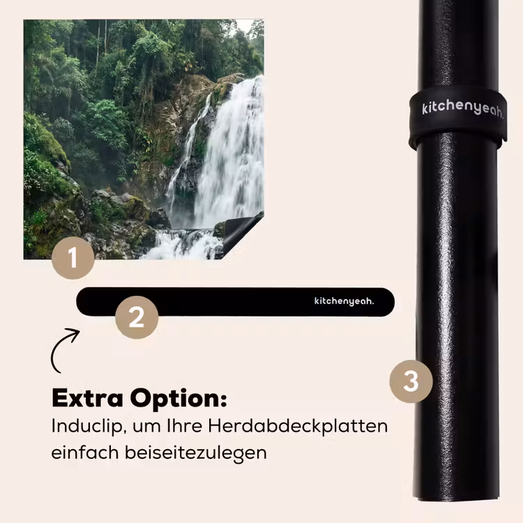 Herdabdeckplatte - Wasserfall - Wald - Natur - Grün — 8