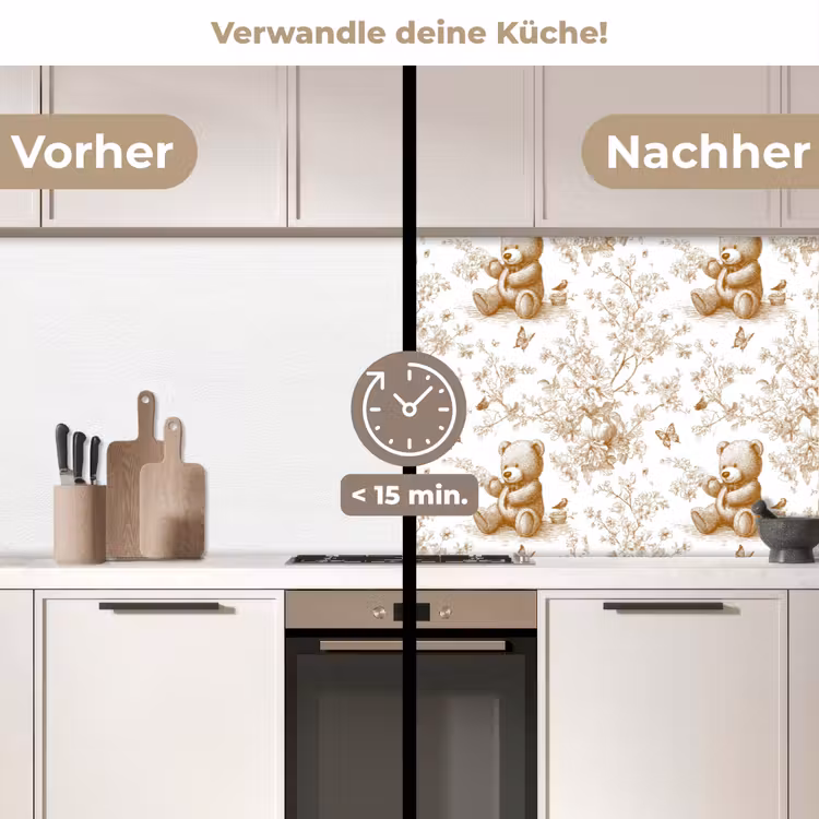 Spritzschutz Küche - Bär - Zeitlos - Braun — 2
