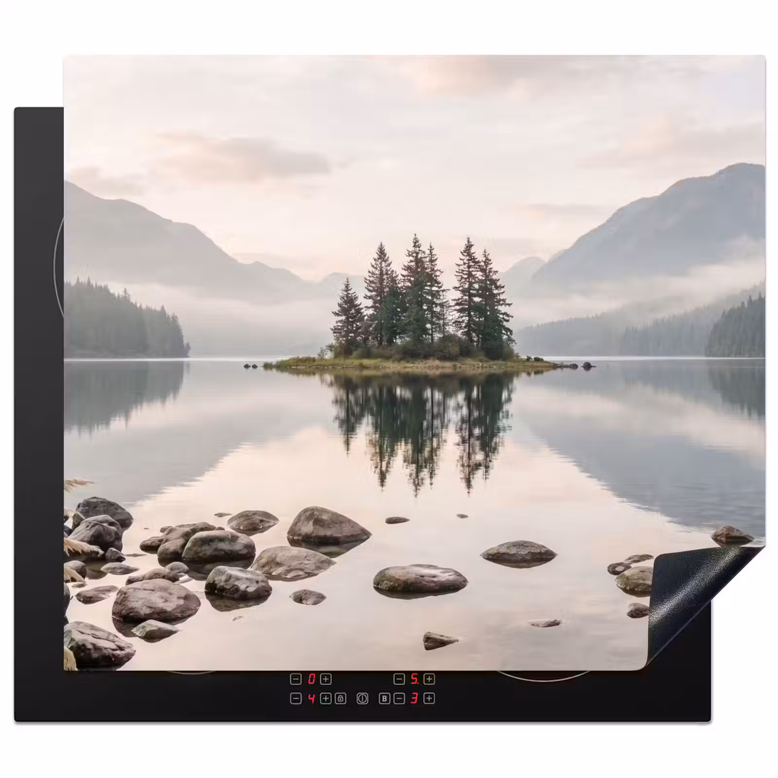 Herdabdeckplatte - See - Berge - Landschaft - Grün — 1