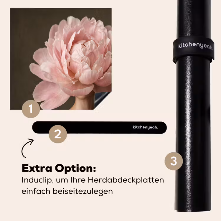 Herdabdeckplatte - Gesicht - Rose - Rosa — 8