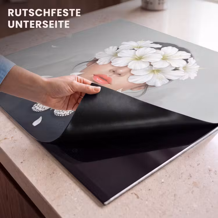Herdabdeckplatte - Lilien - Porträt - Weiß — 6