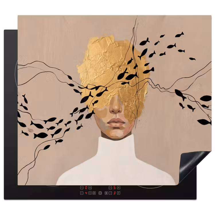 Herdabdeckplatte - Modern - Frau - Gold — 1