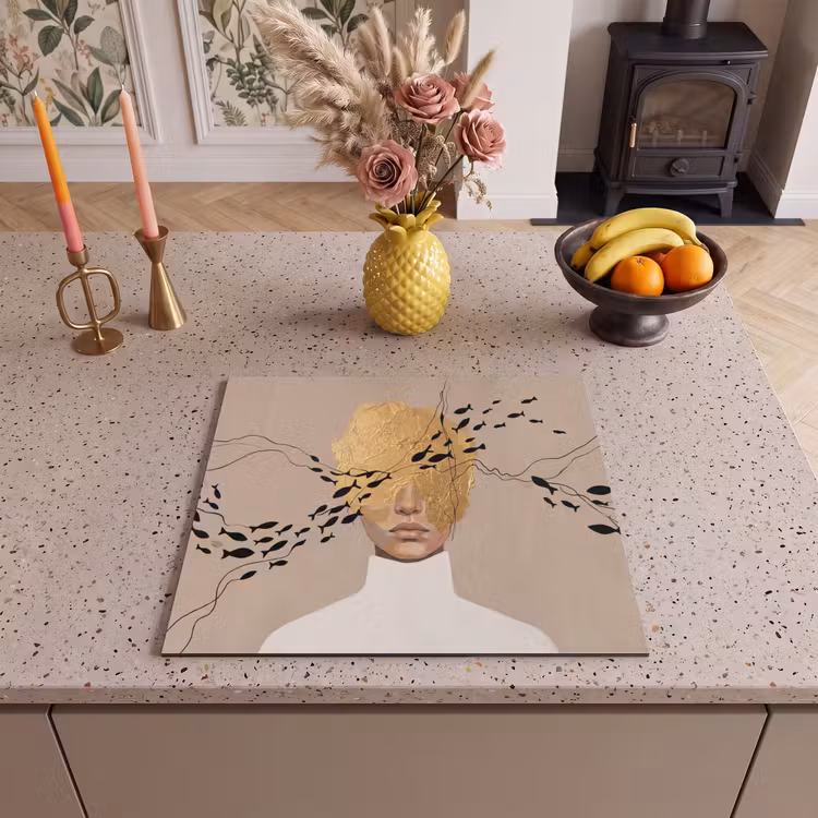 Herdabdeckplatte - Modern - Frau - Gold — 3