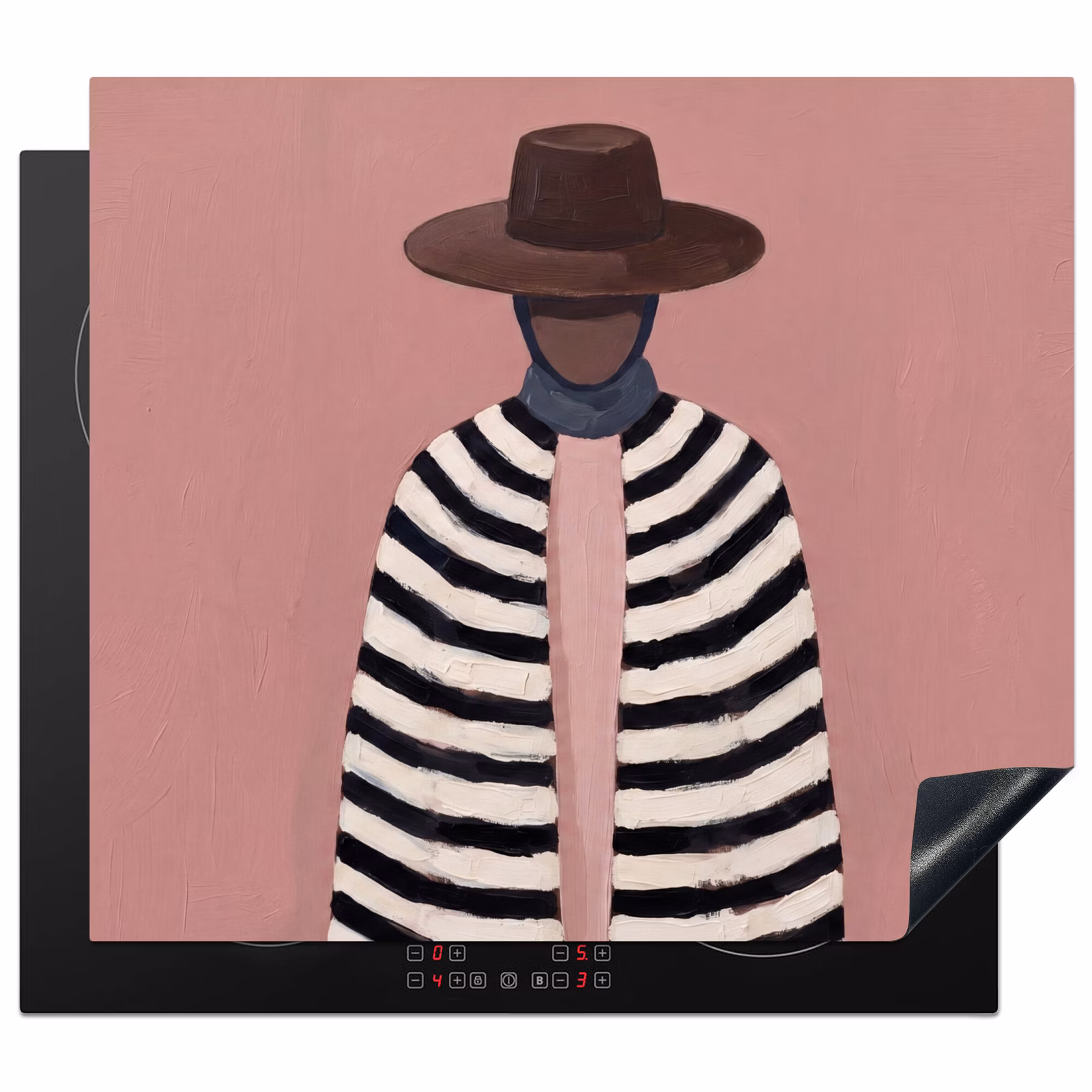 Herdabdeckplatte - Grafik - Frau - Rosa — 1