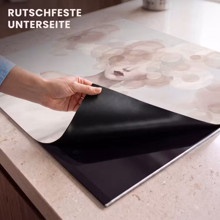 Herdabdeckplatte - Frau - Kreise - Beige — 6