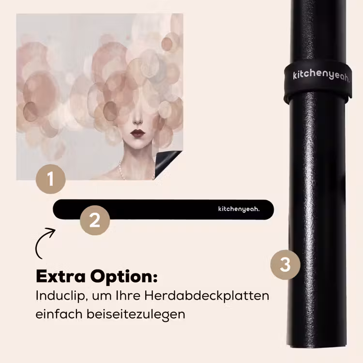 Herdabdeckplatte - Frau - Kreise - Beige — 8