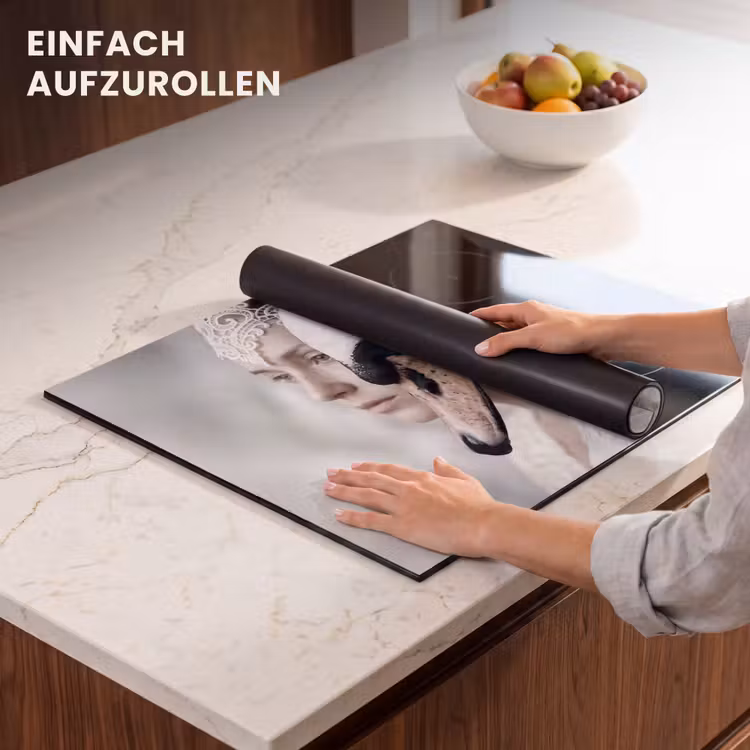 Herdabdeckplatte - Frau - Schwan - Weiß — 7