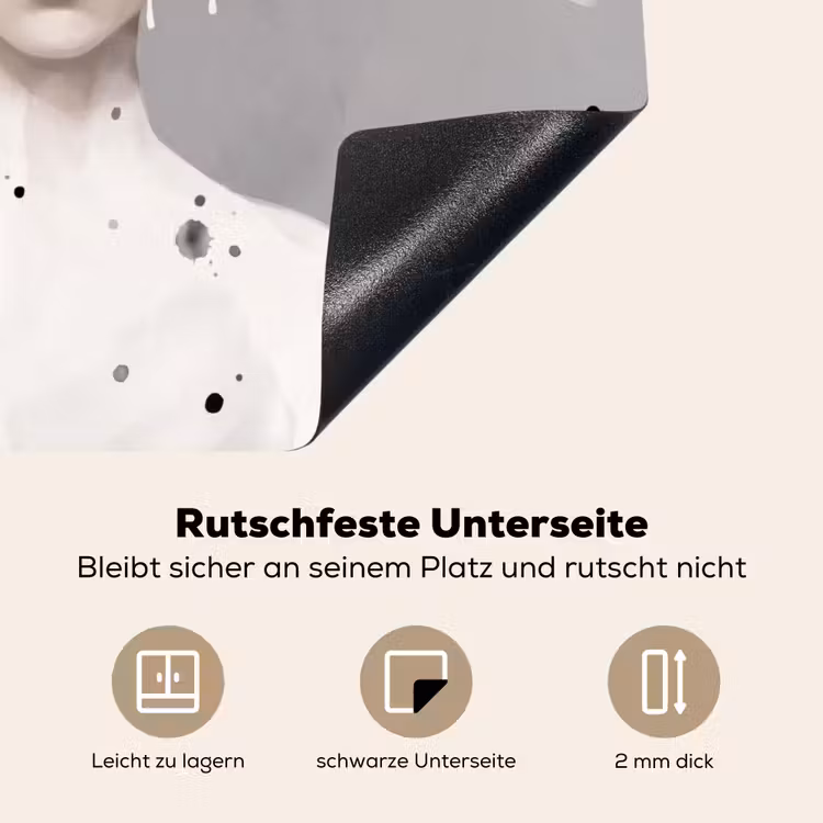 Herdabdeckplatte - Frau - Wolke - Grau — 6