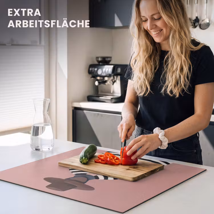 Herdabdeckplatte - Grafik - Frau - Rosa — 5