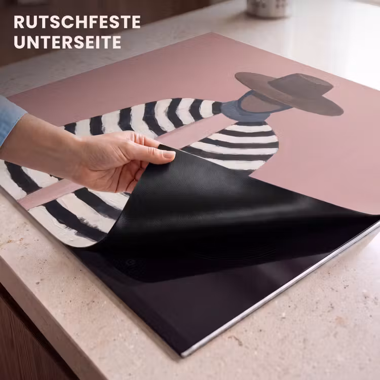Herdabdeckplatte - Grafik - Frau - Rosa — 6