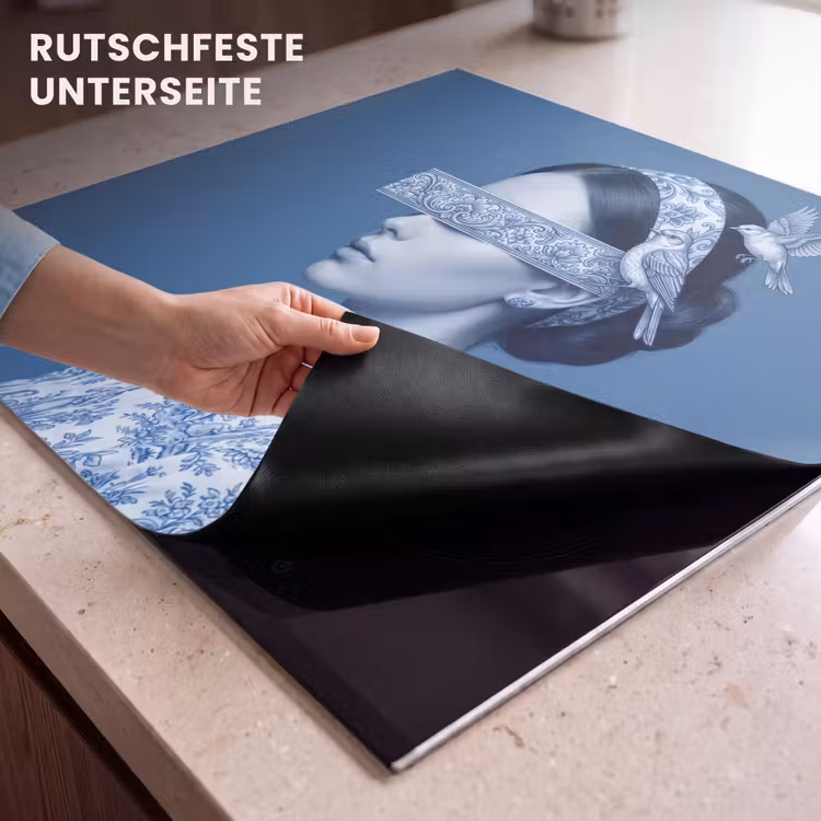 Herdabdeckplatte - Hochformat - Klassisch - Weiß - Blau — 6