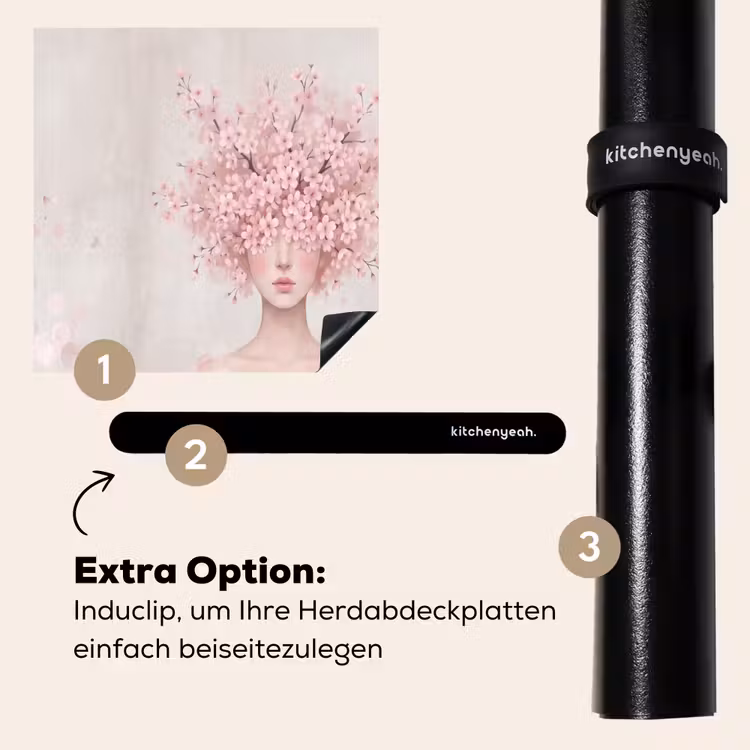 Herdabdeckplatte - Porträt - Kirschblüte - Rosa — 8